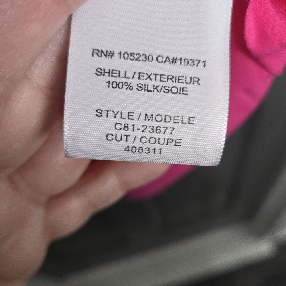 100% Silk Pink Slip Over Bloiuse - Picture 5 of 11